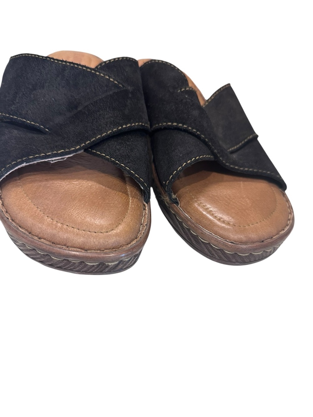 Born Women's Teayo Sandals Black Suede Leather Size 11 - Picture 4 of 9
